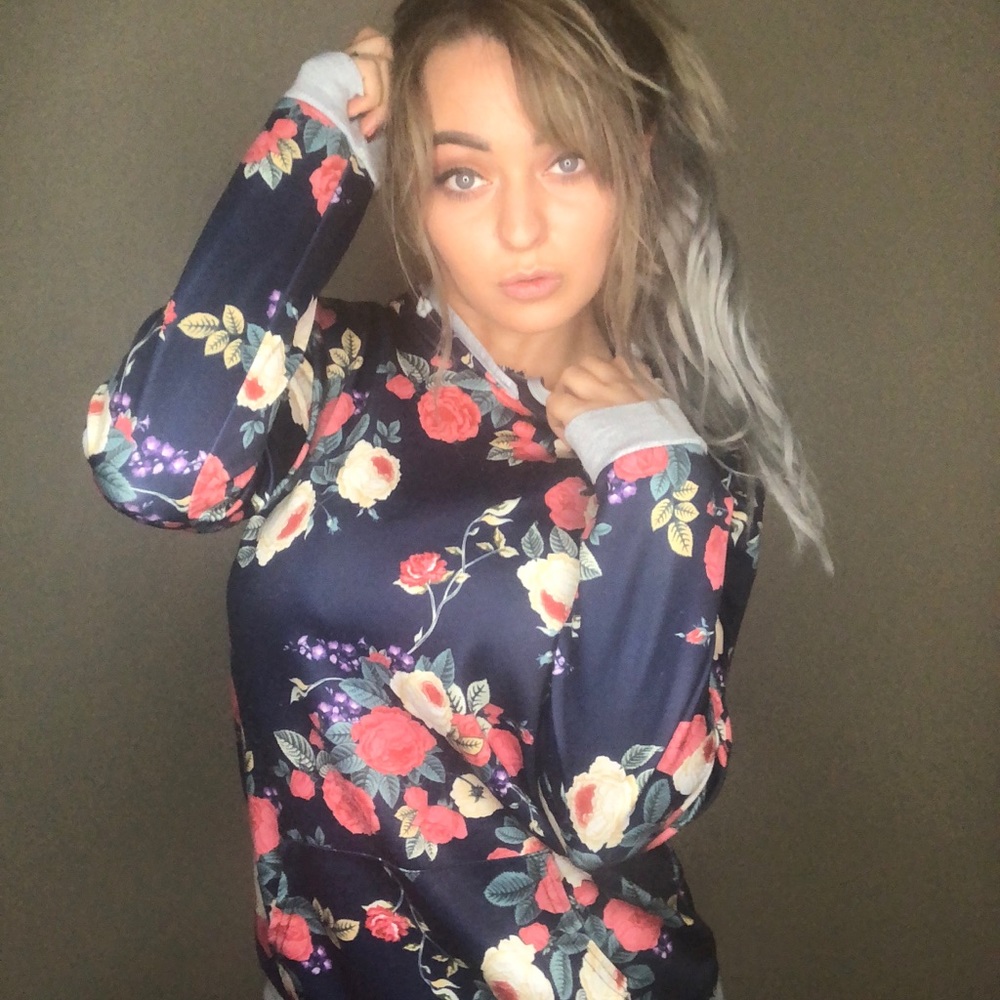 Satin Floral Hoodie